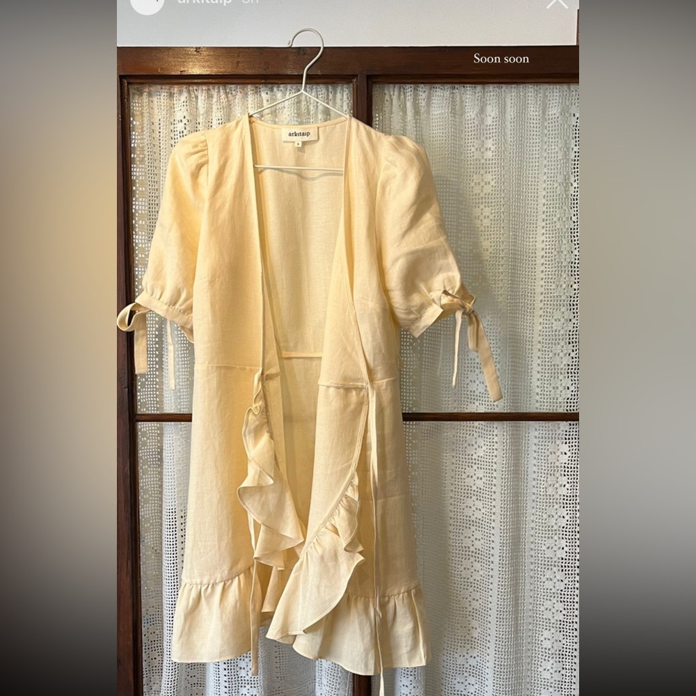 Arkitaip Light Cream Ruffled Dress